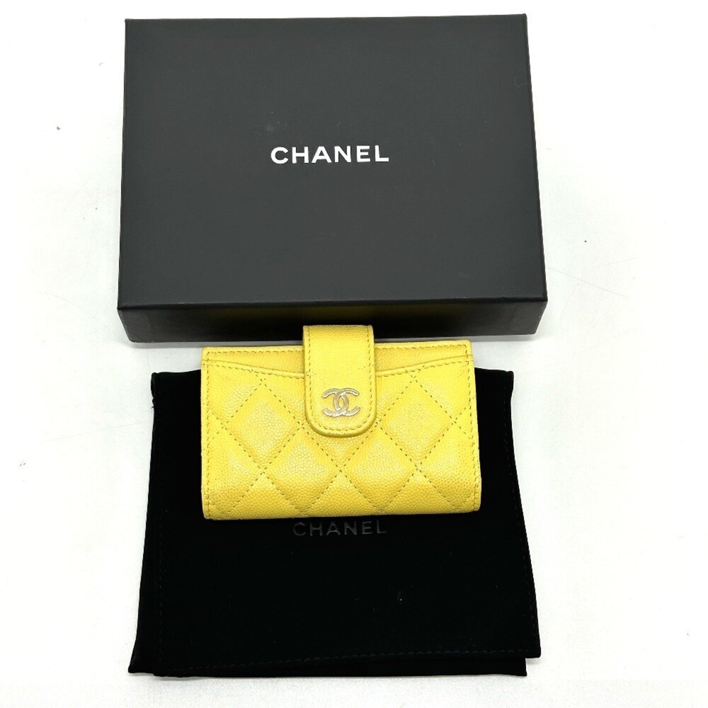 CHANEL Authentic Yellow Caviar Leather Logo Wallet - Picture 16 of 16